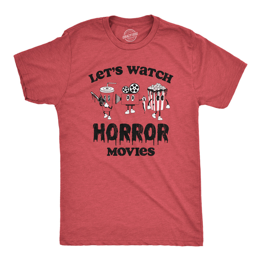Funny Heather Red - HORROR Lets Watch Horror Movies Mens T Shirt Nerdy TV & Movies Tee