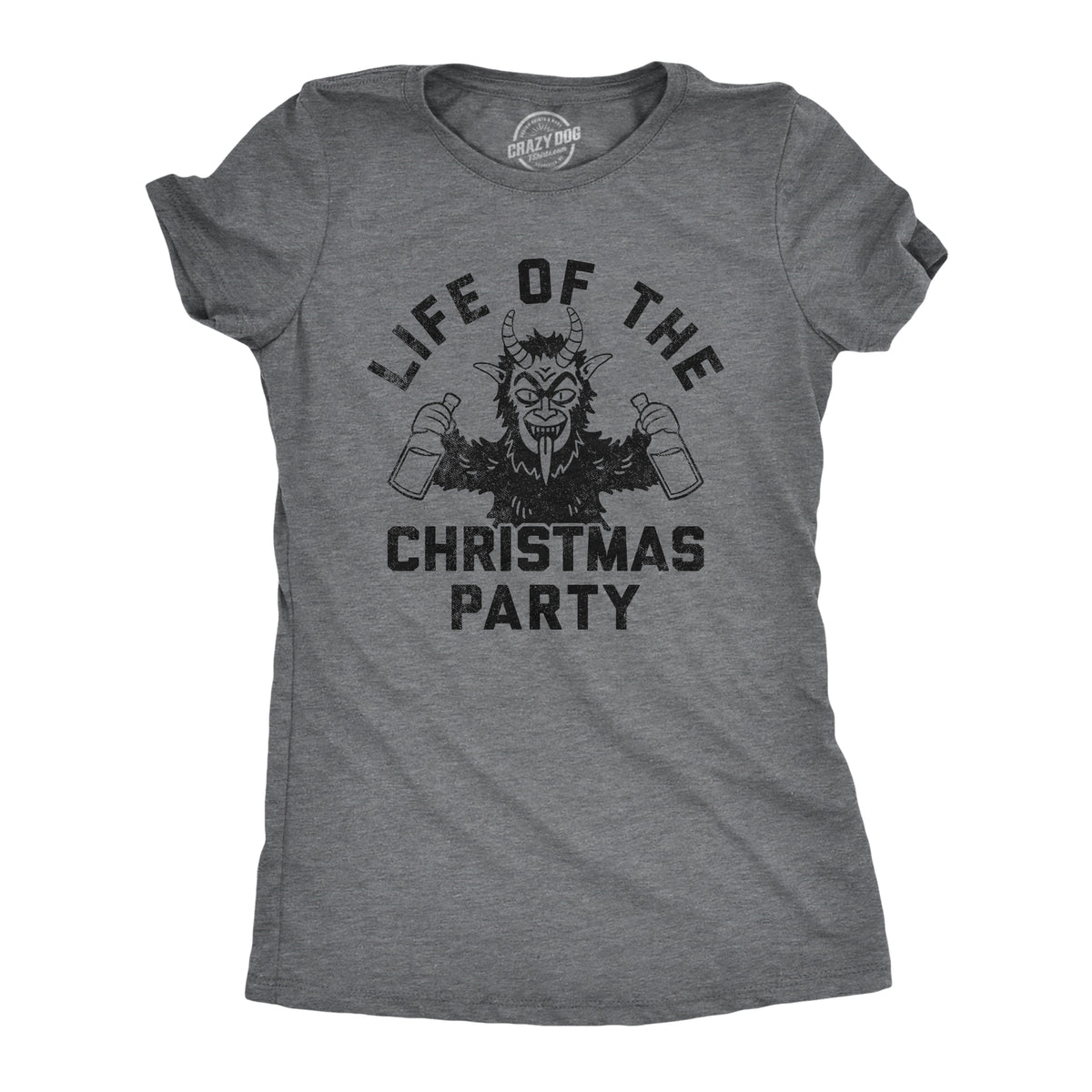Funny Dark Heather Grey - LIFE Life Of The Christmas Party Womens T Shirt Nerdy Christmas sarcastic Tee