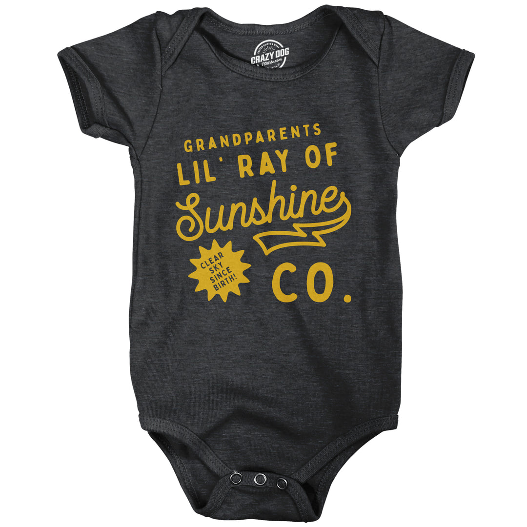 Funny Heather Black - SUNSHINE Grandparents Lil Ray Of Sunshine Onesie Nerdy Sarcastic Tee