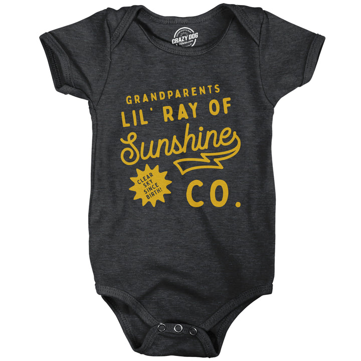 Funny Heather Black - SUNSHINE Grandparents Lil Ray Of Sunshine Onesie Nerdy Sarcastic Tee
