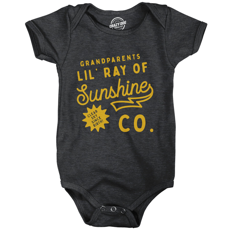 Funny Heather Black - SUNSHINE Grandparents Lil Ray Of Sunshine Onesie Nerdy Sarcastic Tee