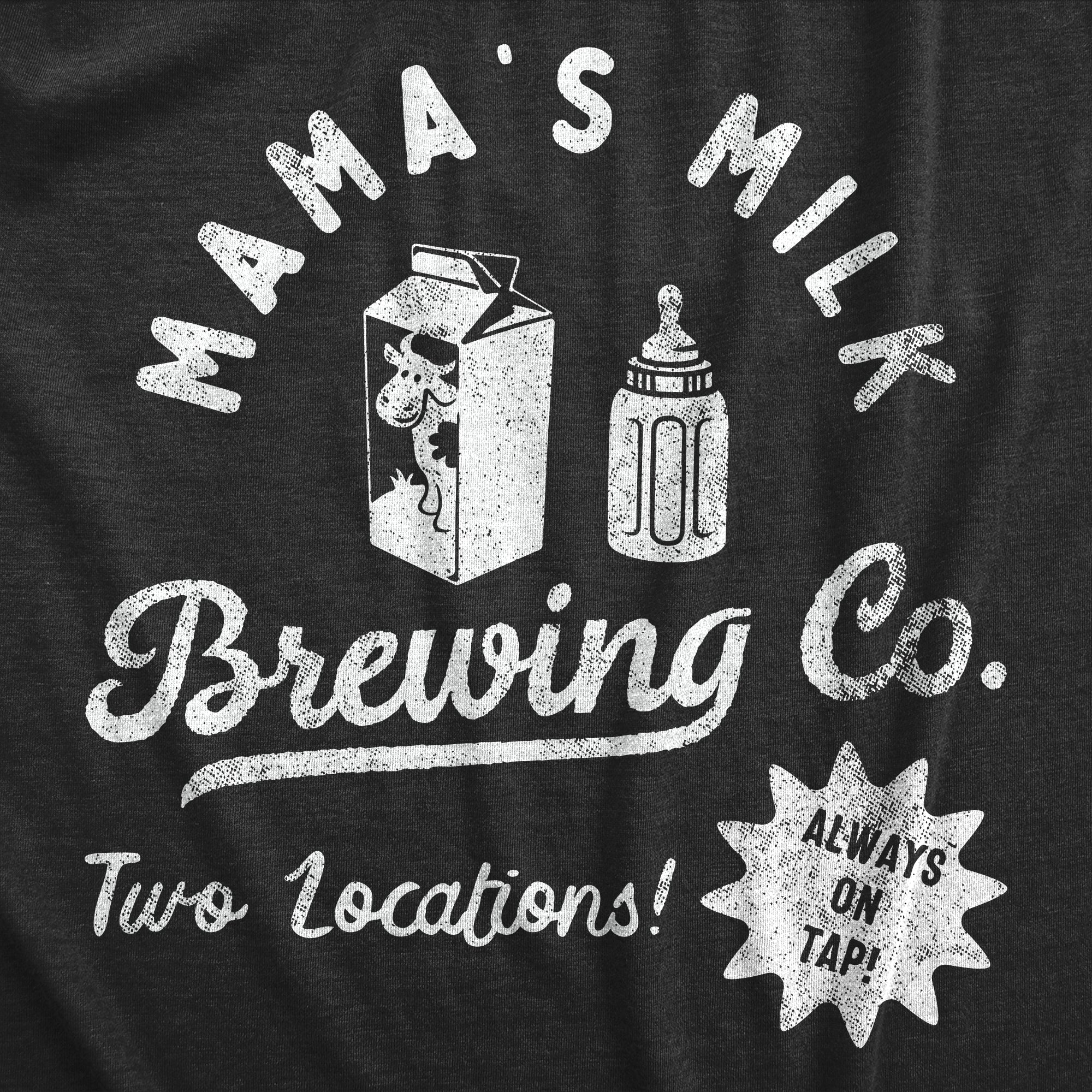 Funny Heather Black - MILK Mamas Milk Brewing Co Maternity T Shirt Nerdy Sarcastic Tee