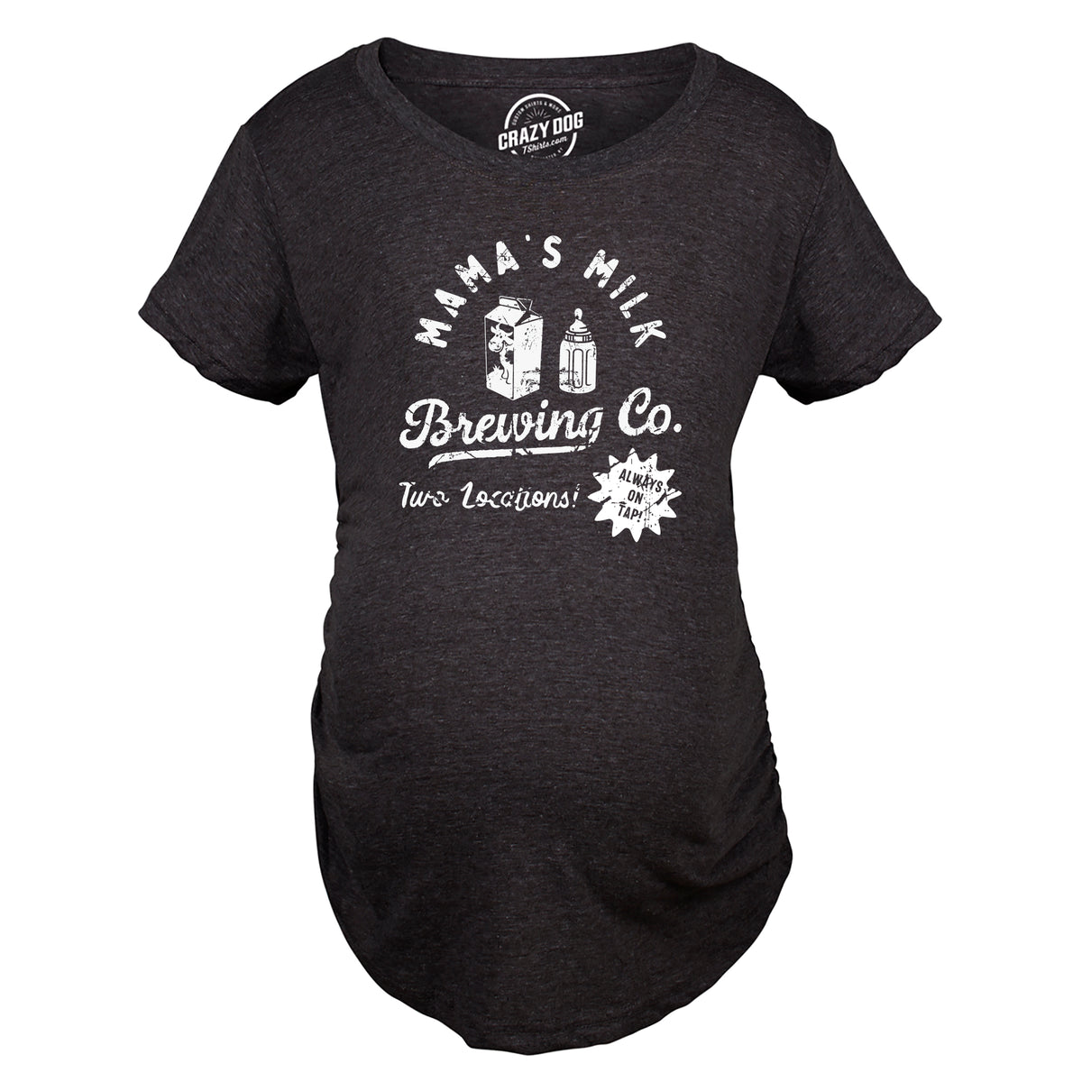 Funny Heather Black - MILK Mamas Milk Brewing Co Maternity T Shirt Nerdy Sarcastic Tee