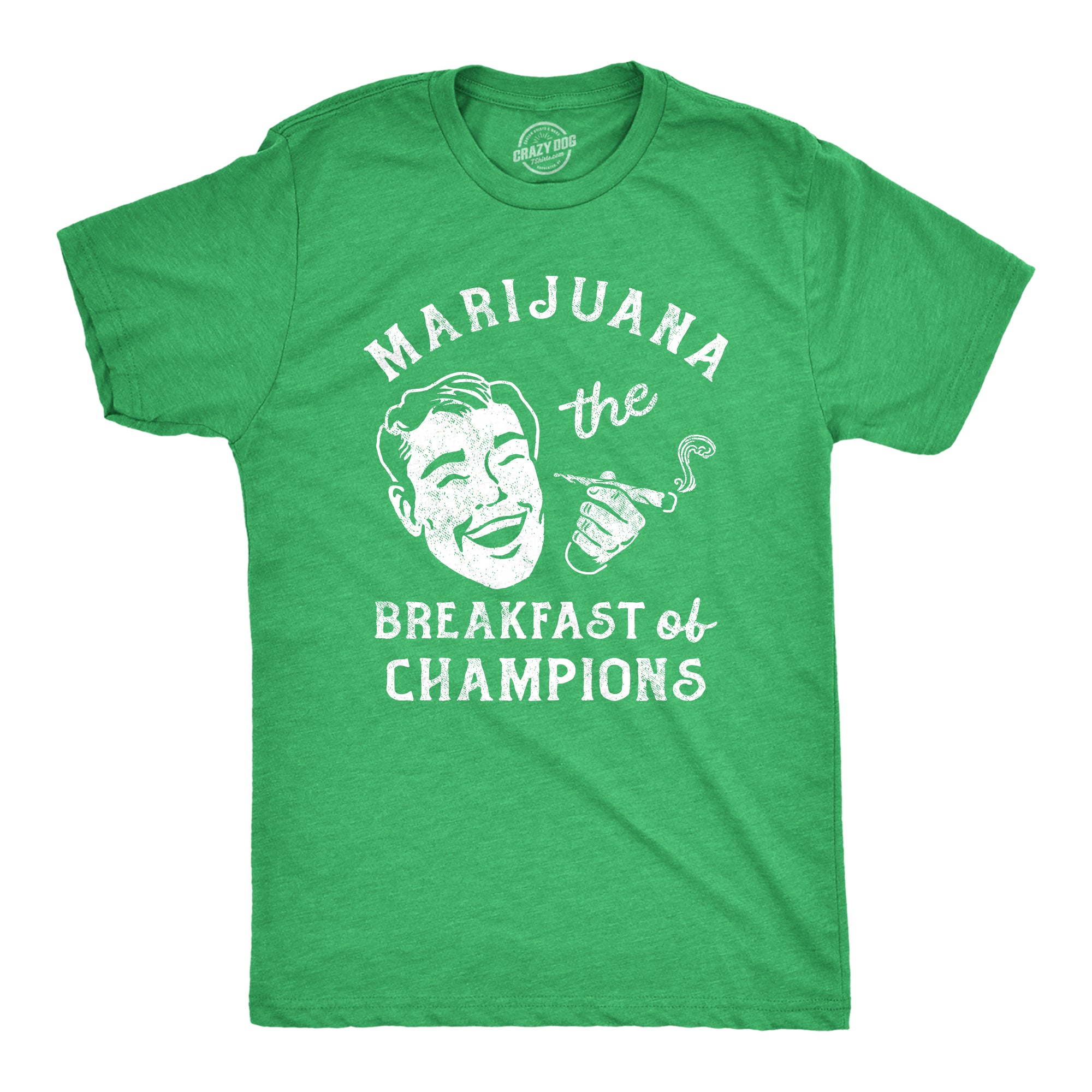 Funny Heather Green - MARIJUANA Marijuana The Breakfast Of Champions Mens T Shirt Nerdy 420 Tee