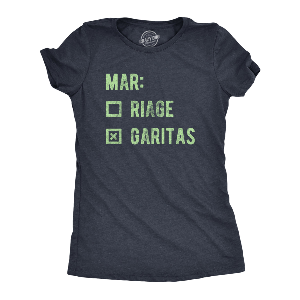 Funny Heather Navy - MARRIAGE Marriage Margaritas Womens T Shirt Nerdy Drinking Tee
