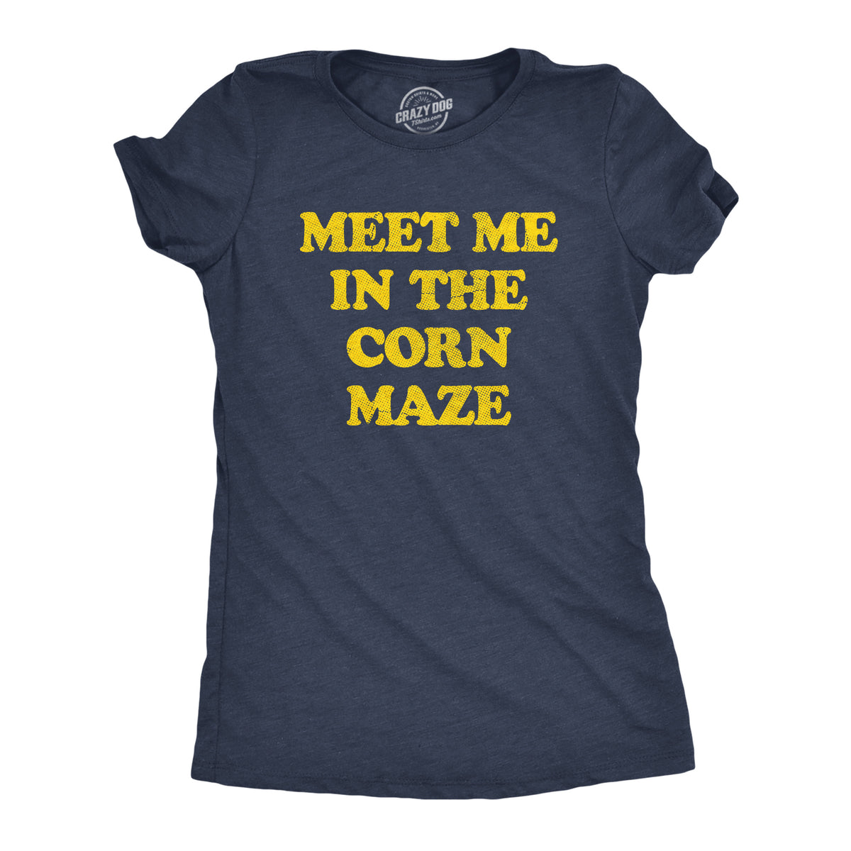 Funny Heather Navy - CORN Meet Me In The Corn Maze Womens T Shirt Nerdy Halloween Tee