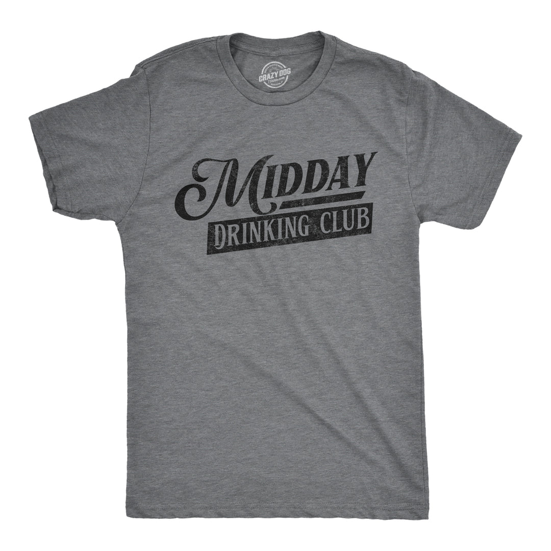 Funny Dark Heather Grey - MIDDAY Midday Drinking Club Mens T Shirt Nerdy Drinking Tee