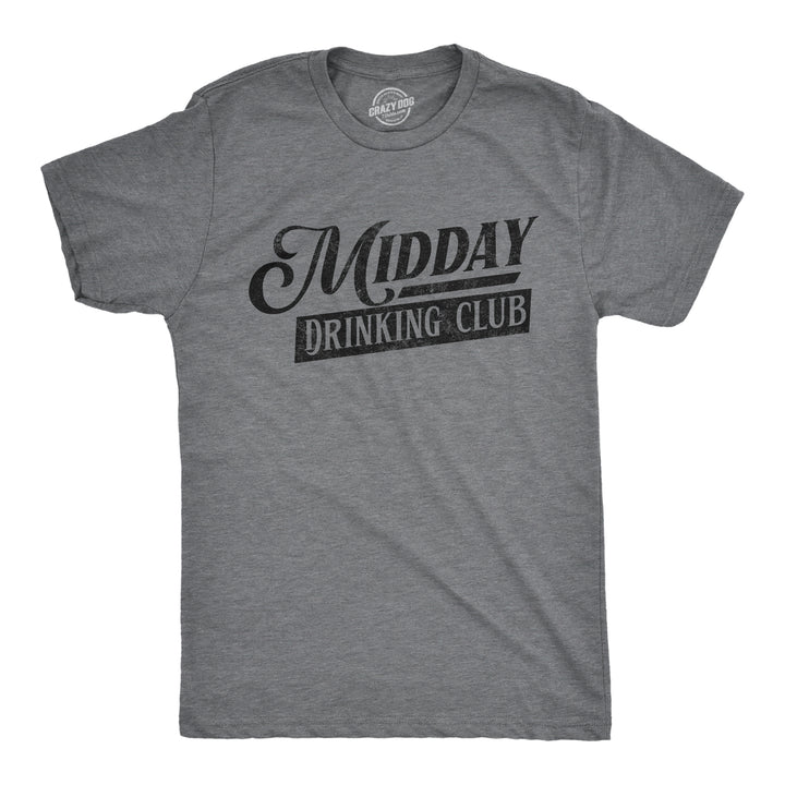 Funny Dark Heather Grey - MIDDAY Midday Drinking Club Mens T Shirt Nerdy Drinking Tee