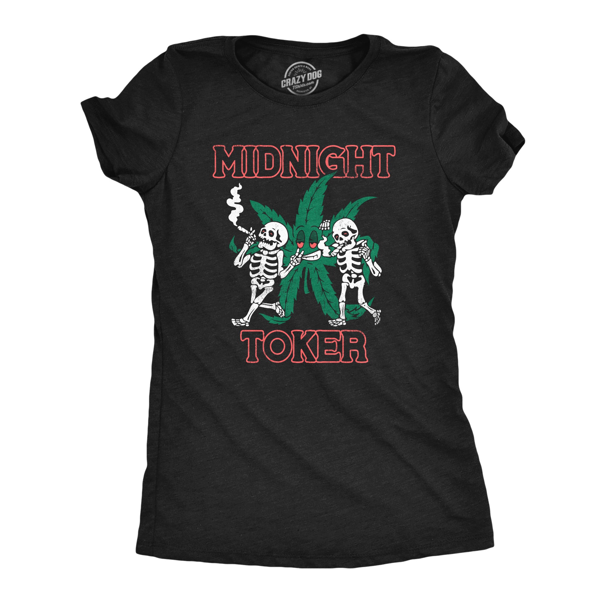 Funny Heather Black - TOKER Midnight Toker Womens T Shirt Nerdy 420 Tee