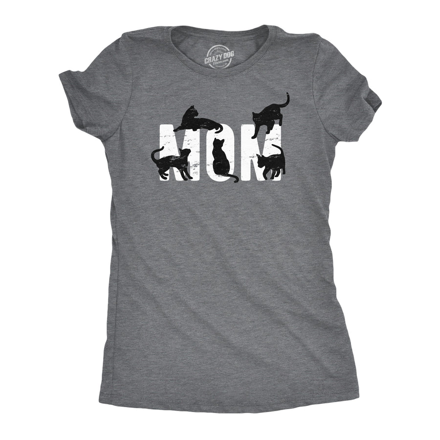 Funny Dark Heather Grey - Cat Mom V2 Cat Mom Womens T Shirt Nerdy Mother's Day cat Tee
