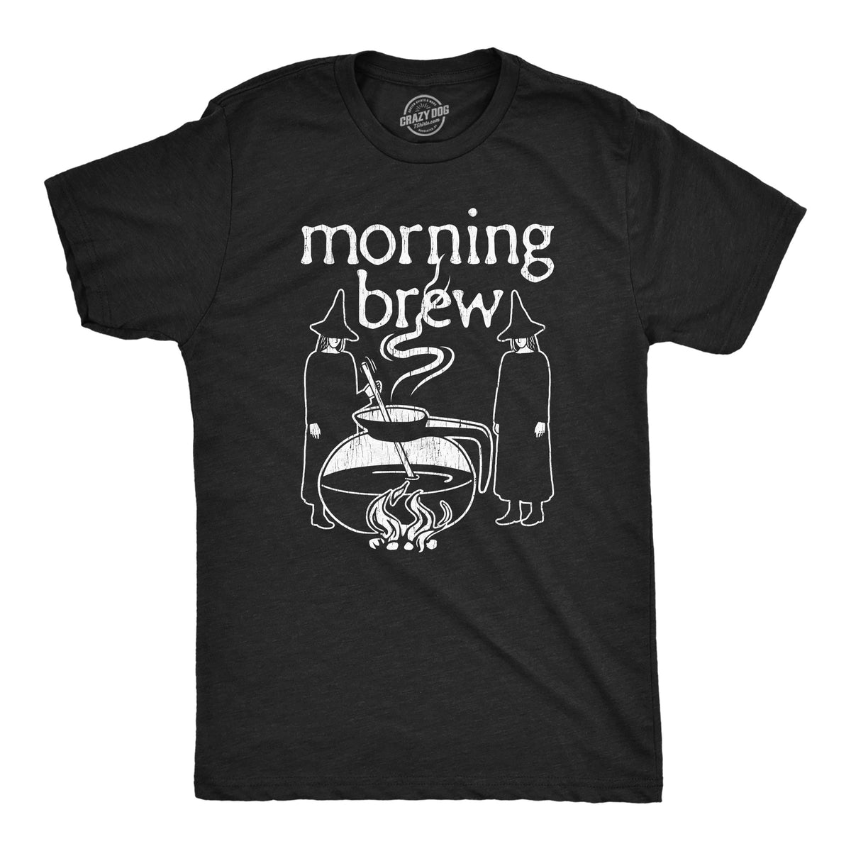 Funny Heather Black - BREW Morning Brew Mens T Shirt Nerdy Coffee Tee