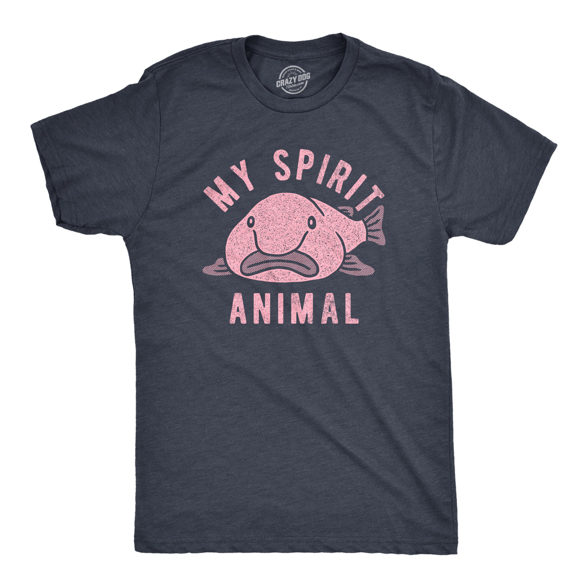 Funny Heather Navy - ANIMAL My Spirit Animal Blobfish Mens T Shirt Nerdy Animal Tee