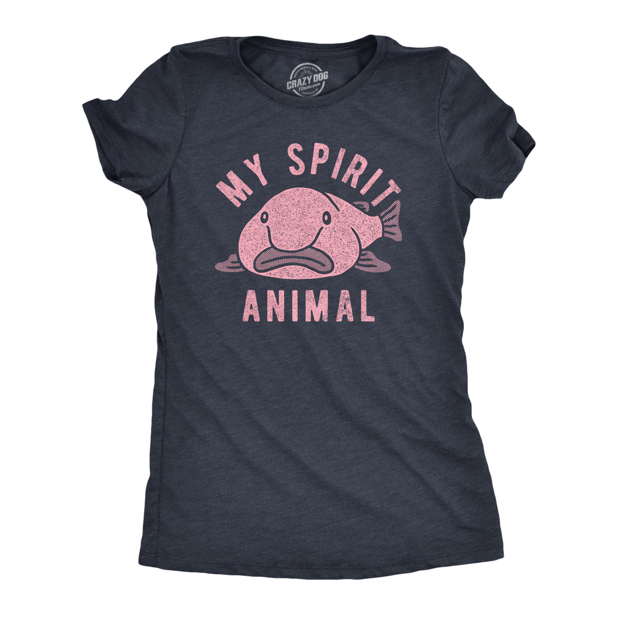 Funny Heather Navy - ANIMAL My Spirit Animal Blobfish Womens T Shirt Nerdy Animal Tee
