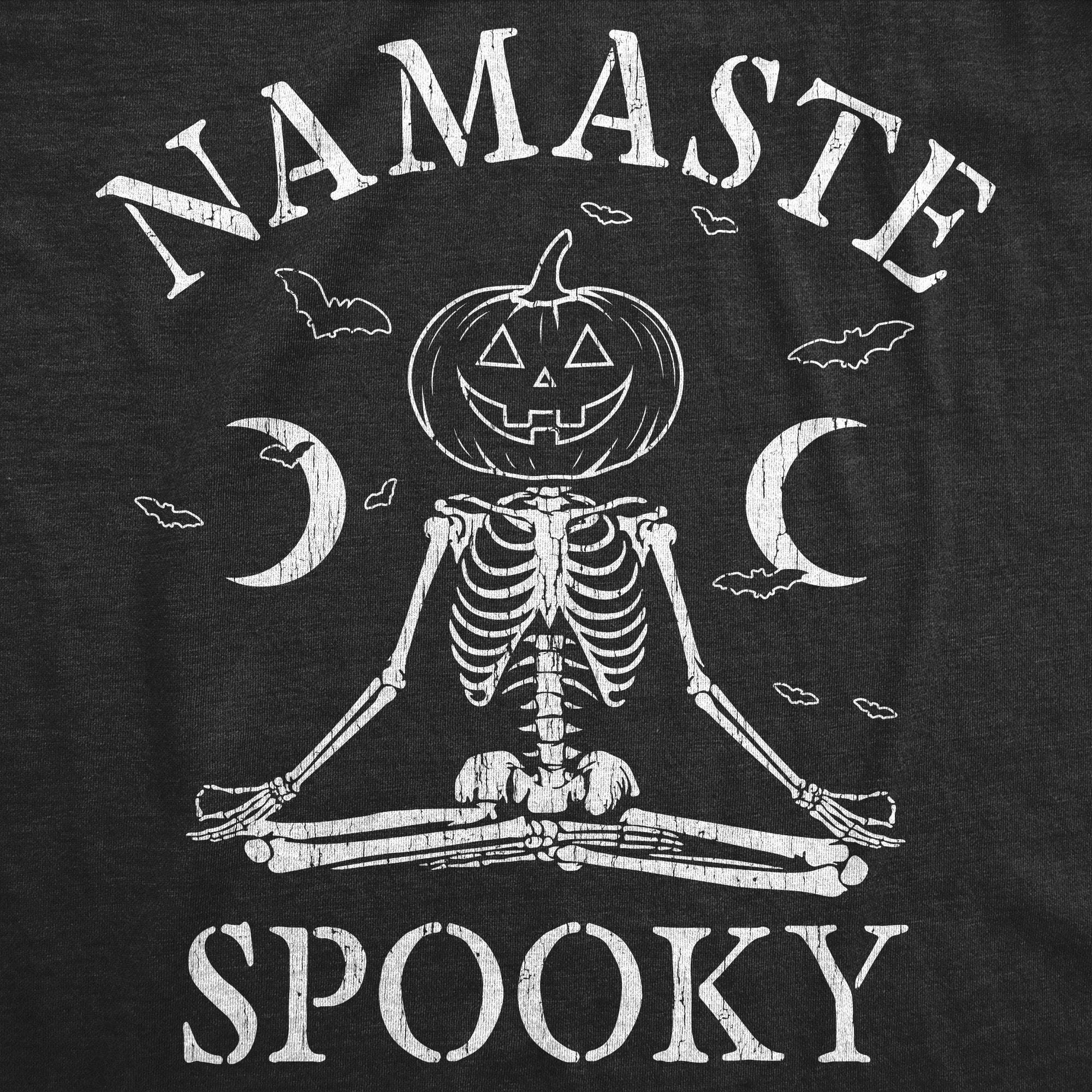 Funny Heather Black - NAMASTE Namaste Spooky Womens T Shirt Nerdy Halloween Sarcastic Tee