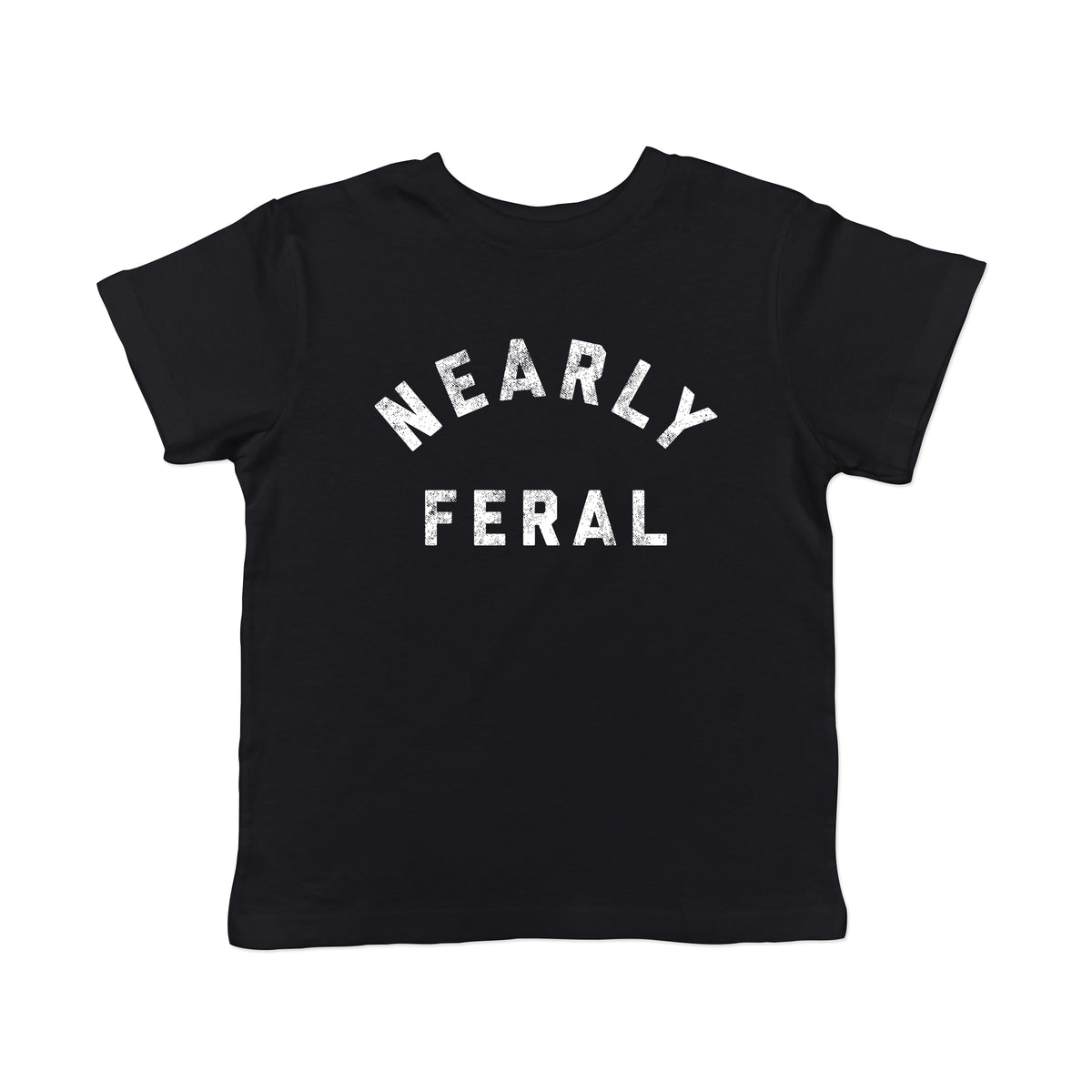 Funny Heather Black - FERAL Nearly Feral Toddler T Shirt Nerdy animal Sarcastic Tee
