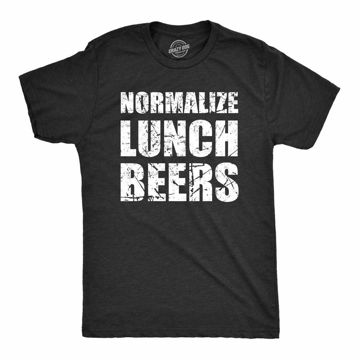 Funny Heather Black - BEERS Normalize Lunch Beers Mens T Shirt Nerdy Beer Drinking Tee
