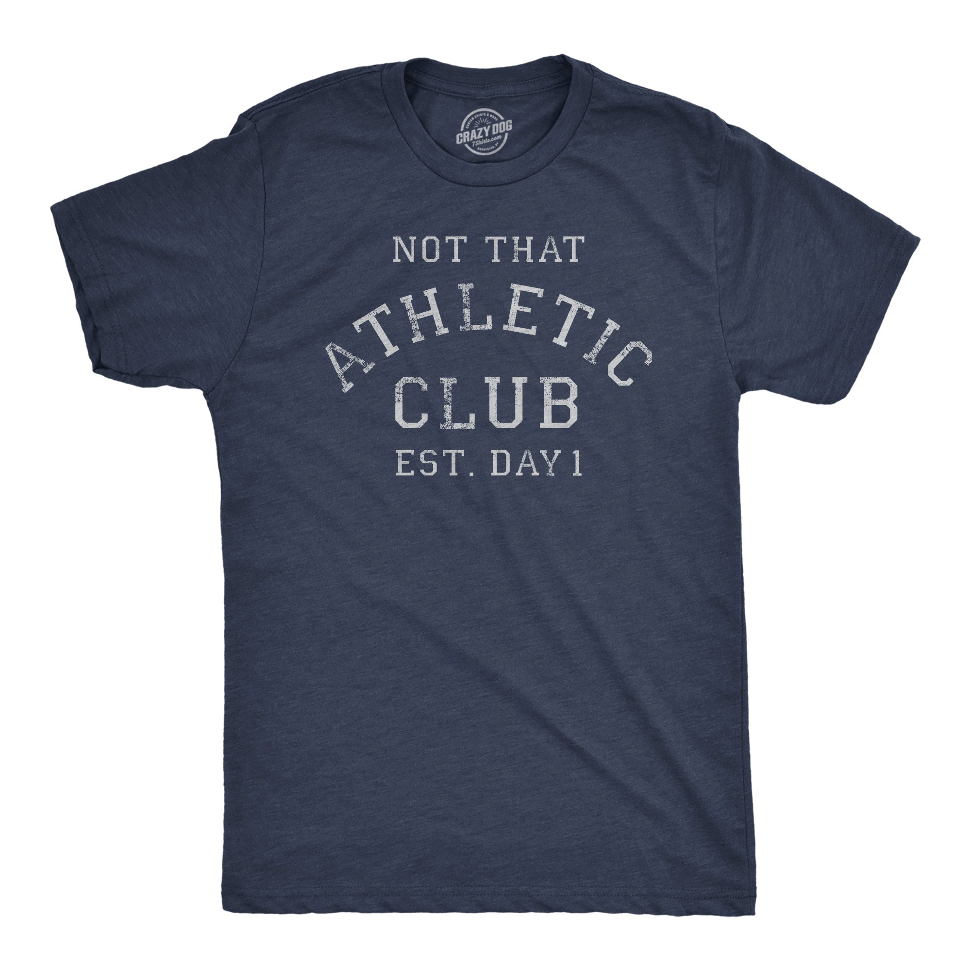Funny Heather Navy - ATHLETIC Not That Athletic Club Mens T Shirt Nerdy Sarcastic fitness Tee