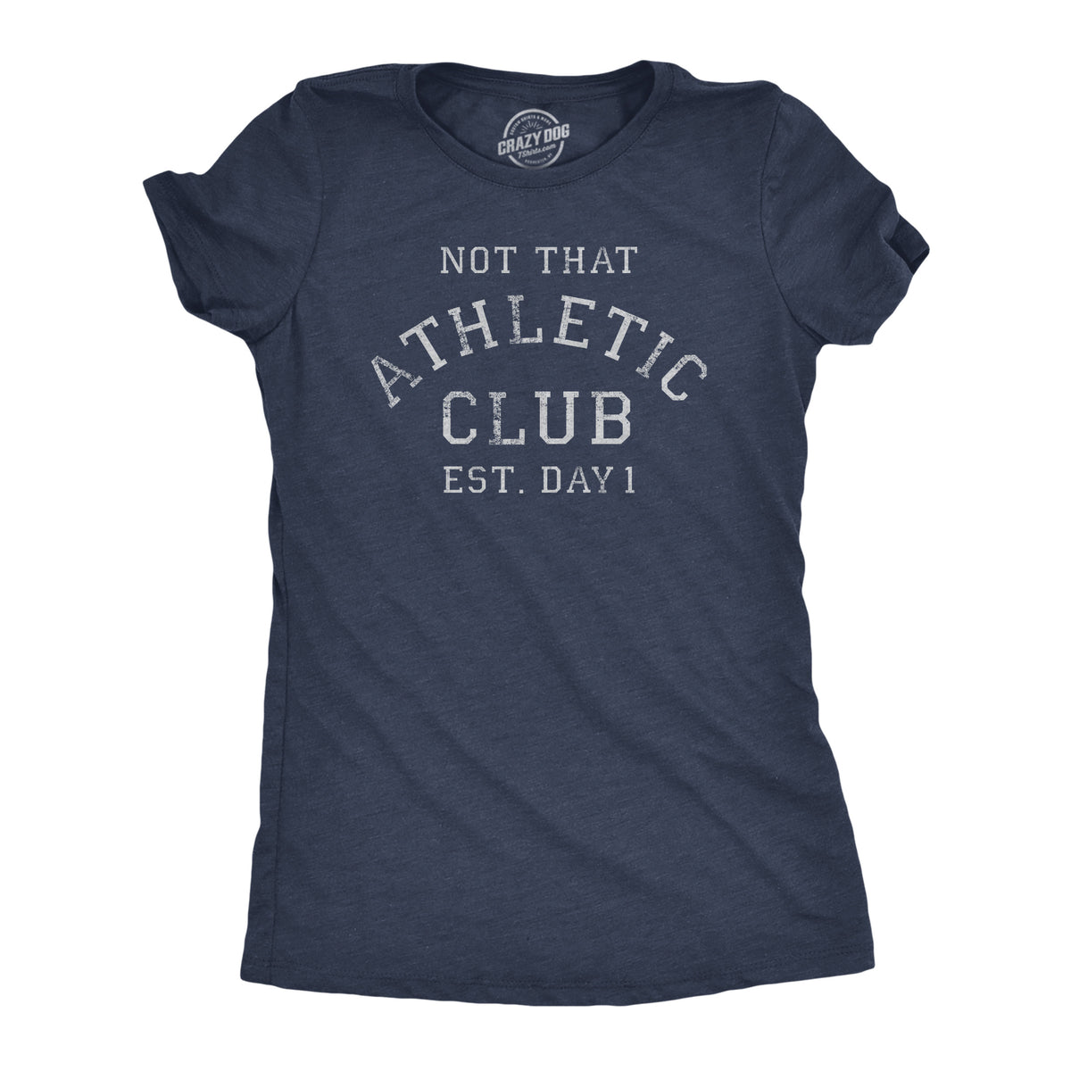 Funny Heather Navy - ATHLETIC Not That Athletic Club Womens T Shirt Nerdy Sarcastic fitness Tee