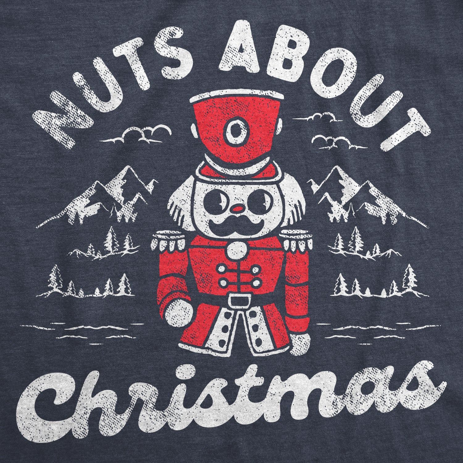 Funny Heather Navy - NUTS Nuts About Christmas Mens T Shirt Nerdy Christmas Sarcastic Tee