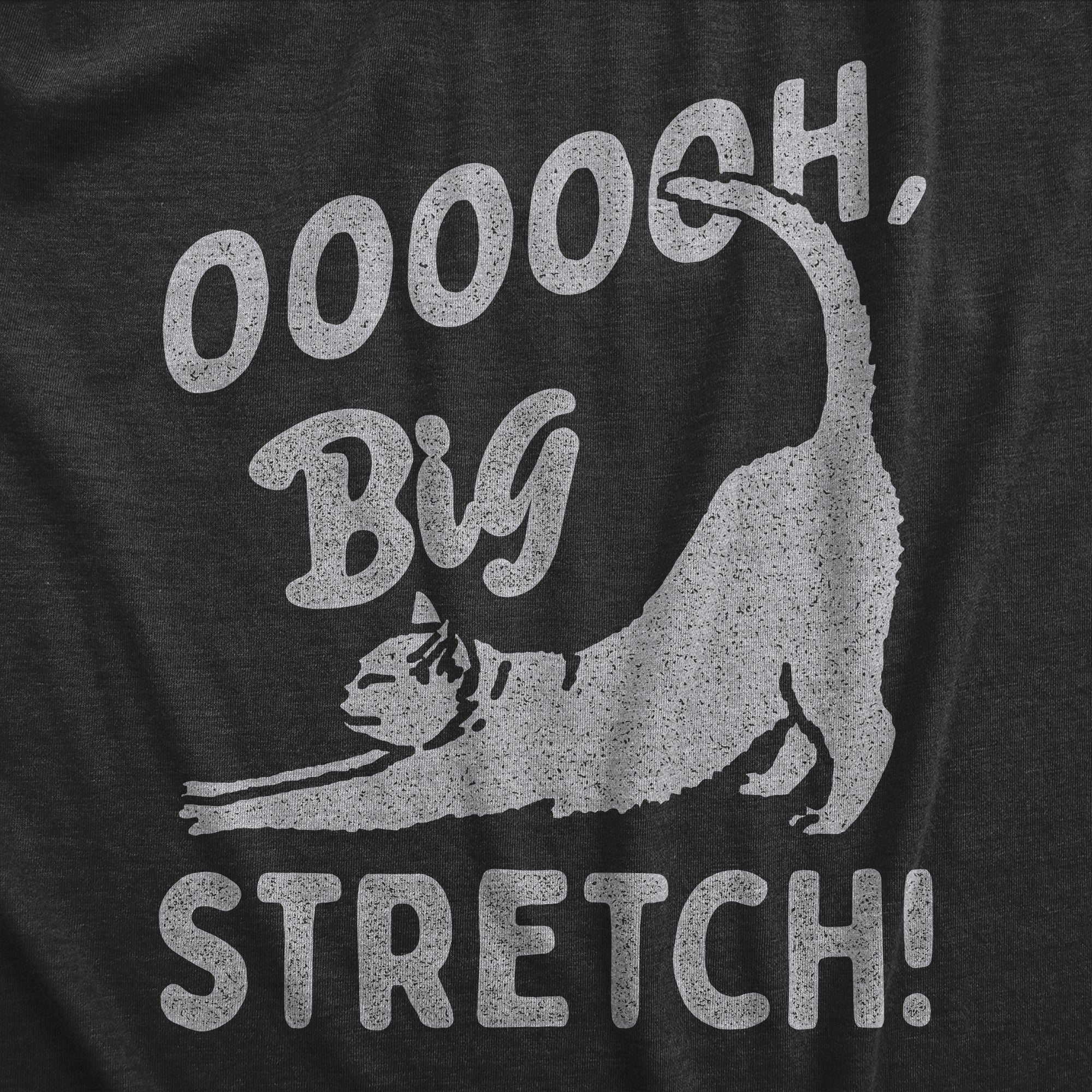 Funny Heather Black - STRETCH OOOOOH Big Stretch Cat Womens T Shirt Nerdy cat Tee