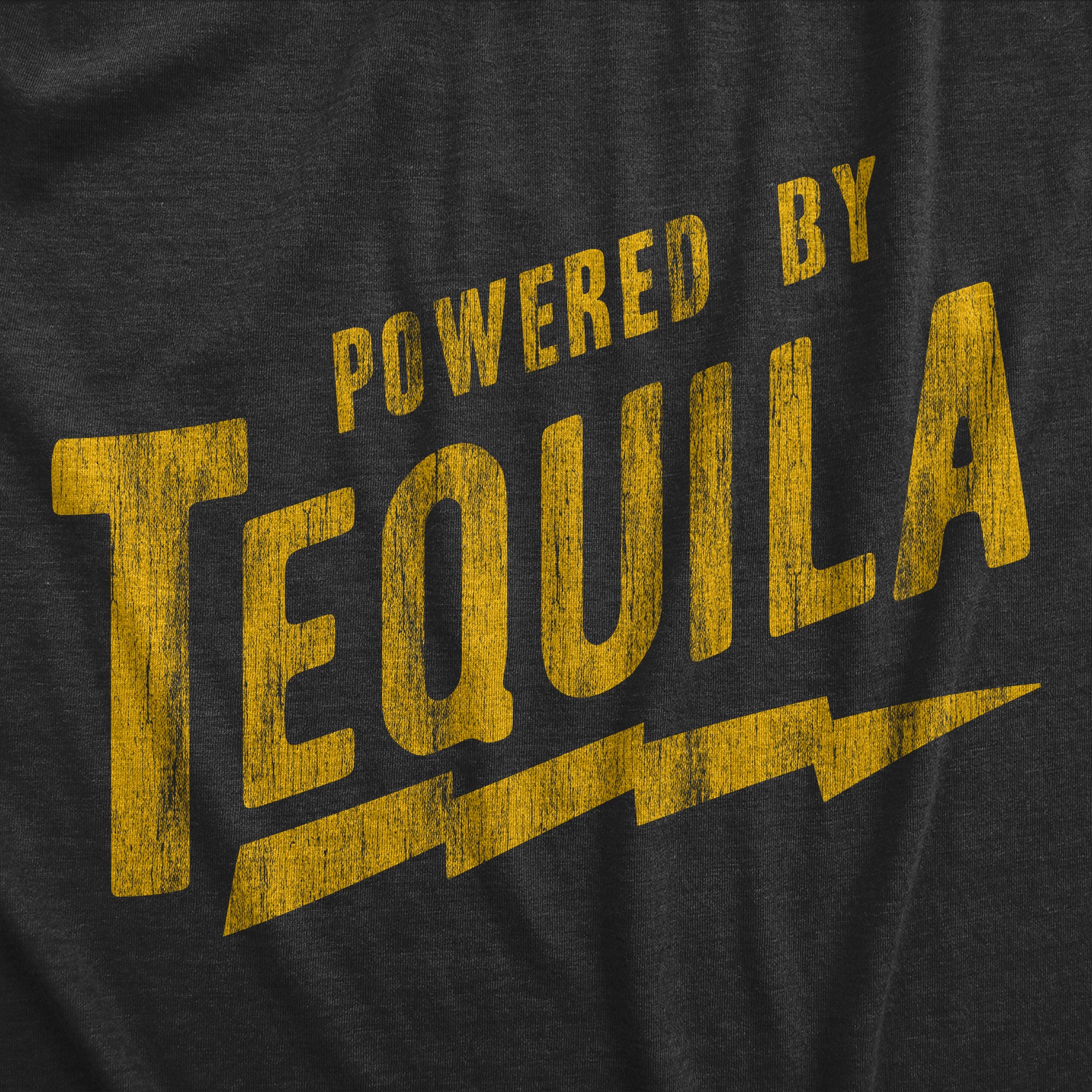 Funny Heather Black - TEQUILA Powered By Tequila Womens T Shirt Nerdy Drinking liquor Tee