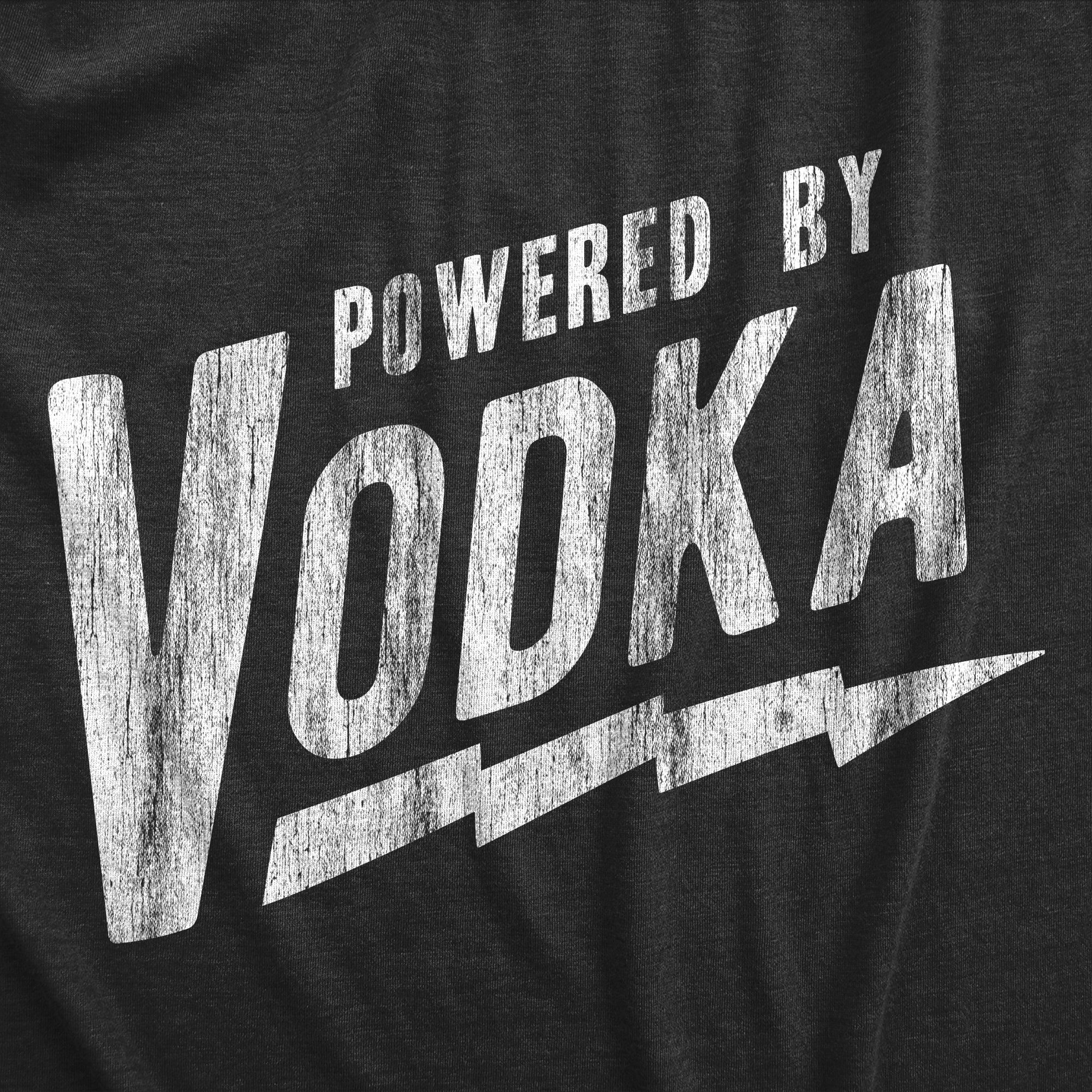 Funny Heather Black - VODKA Powered By Vodka Mens T Shirt Nerdy Drinking liquor Tee