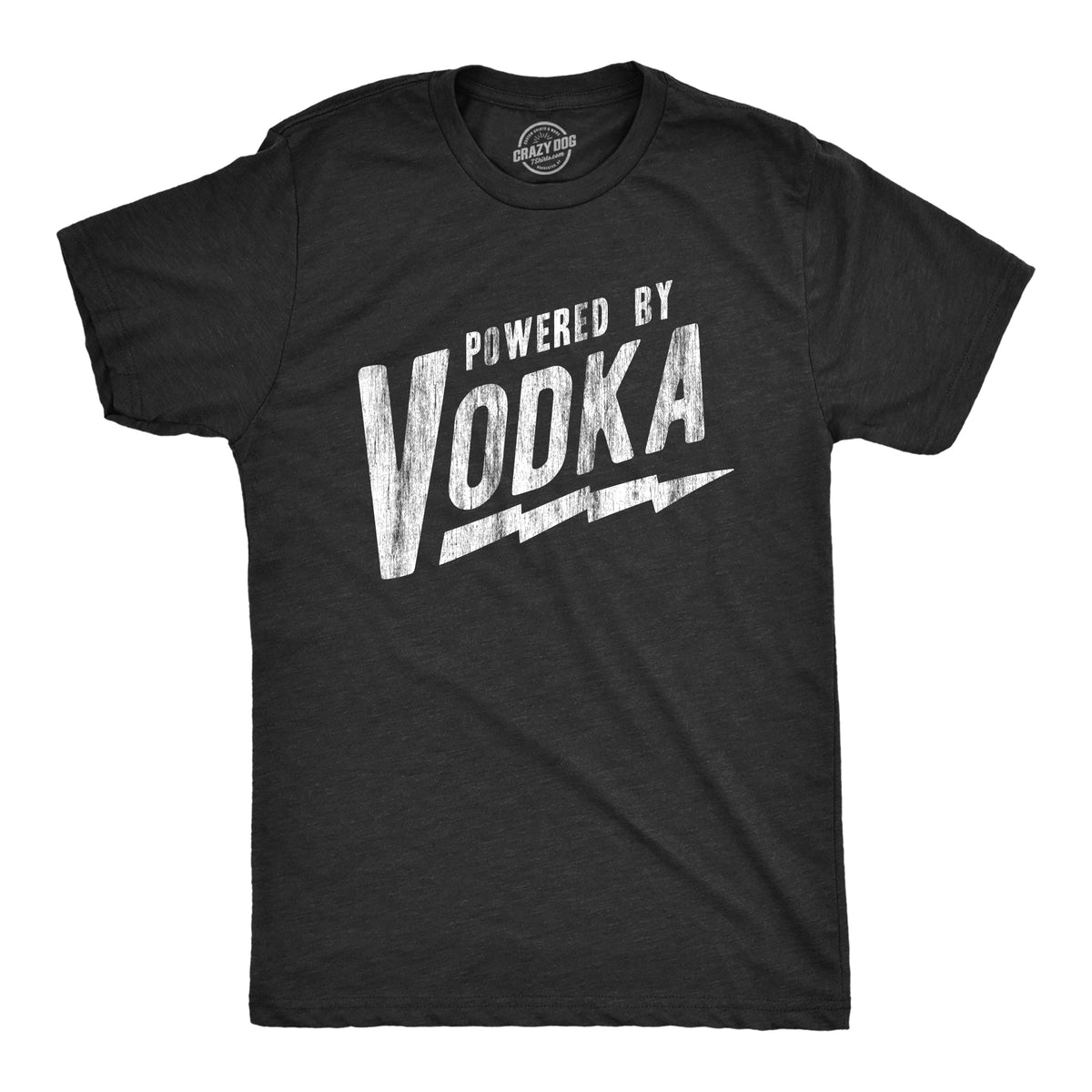 Funny Heather Black - VODKA Powered By Vodka Mens T Shirt Nerdy Drinking liquor Tee