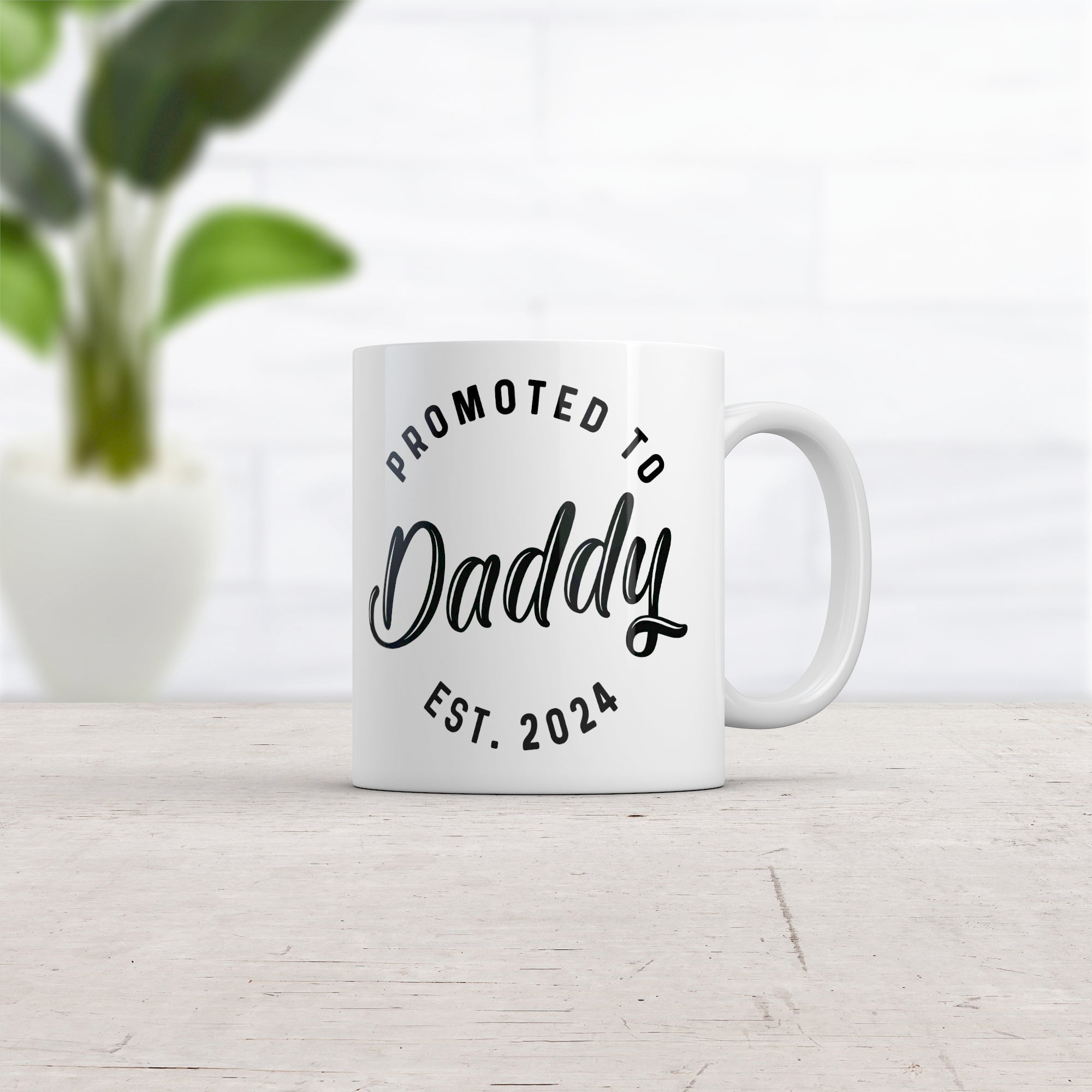 Funny White Promoted To Daddy 2024 Coffee Mug Nerdy Father's Day Tee