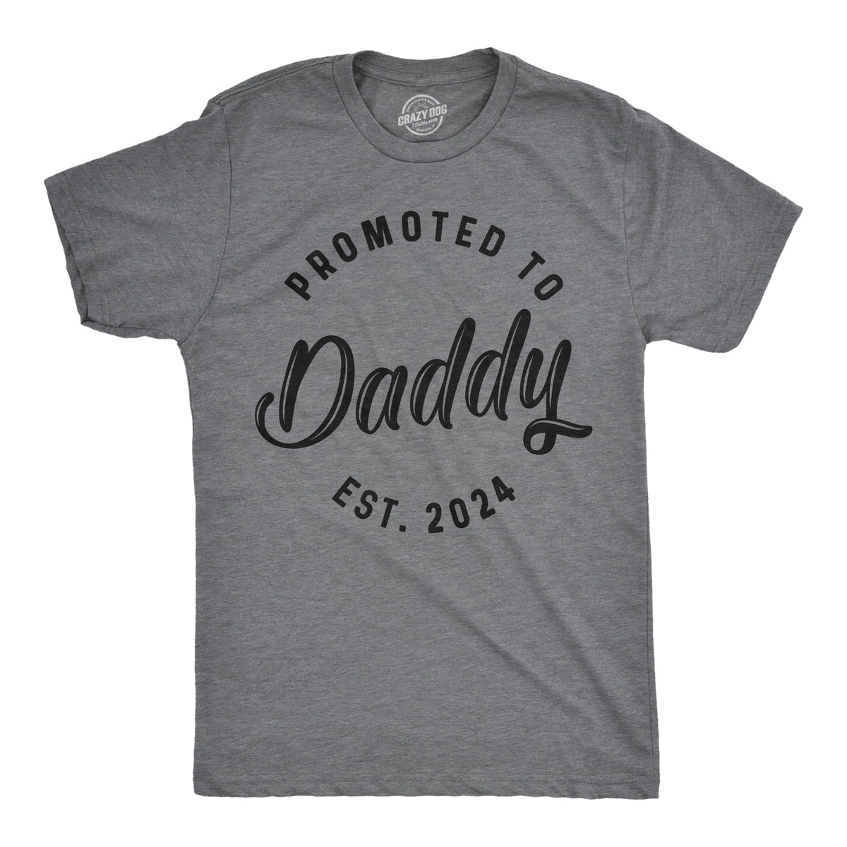 Funny Dark Heather Grey - 2024 Promoted To Daddy 2024 Mens T Shirt Nerdy Father&#39;s Day Tee
