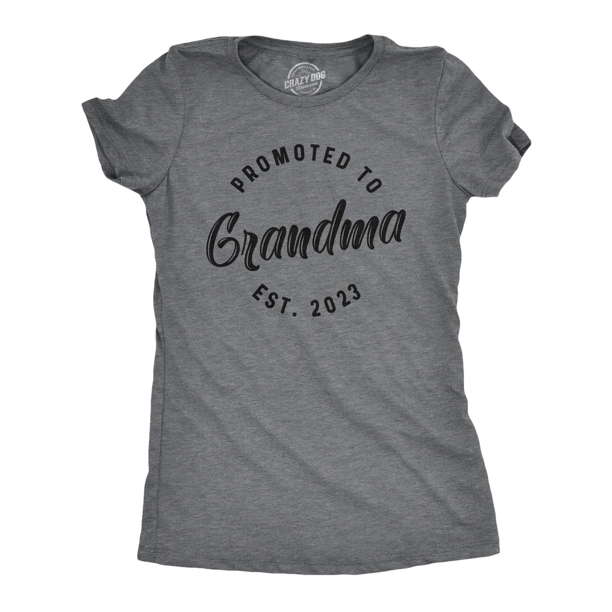 Funny Dark Heather Grey - 2023 Promoted To Grandma 20XX Womens T Shirt Nerdy Mother&#39;s Day Grandmother Tee