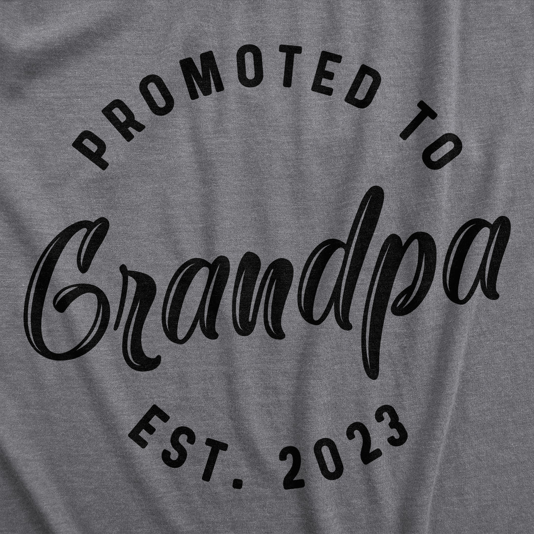 Mens Promoted To Grandpa 2023 T Shirt Funny New Baby Family Graphic Tee (Dark Heather Grey - 2023) - 3XL