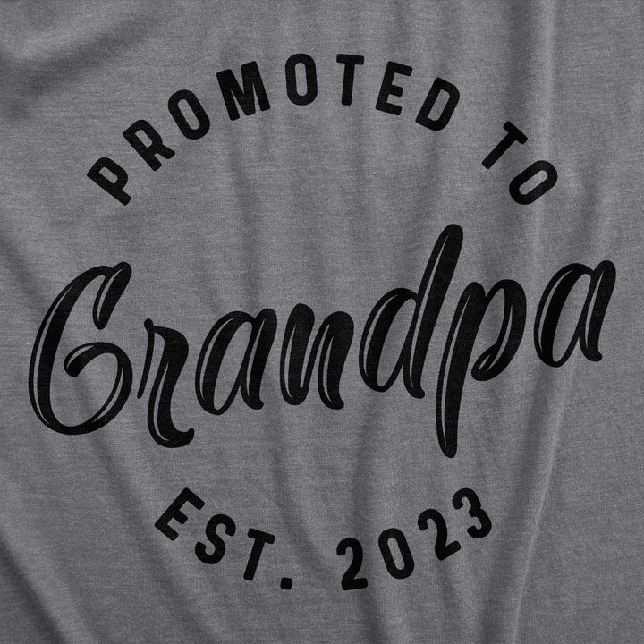 Mens Promoted To Grandpa 2023 T Shirt Funny New Baby Family Graphic Tee (Dark Heather Grey - 2023) - 3XL