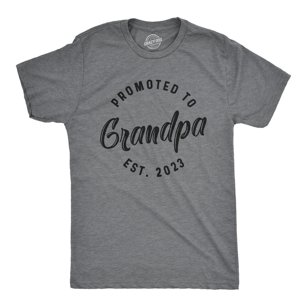 Funny Dark Heather Grey - 2023 Promoted To Grandpa 2023 Mens T Shirt Nerdy Father's Day Grandfather Tee