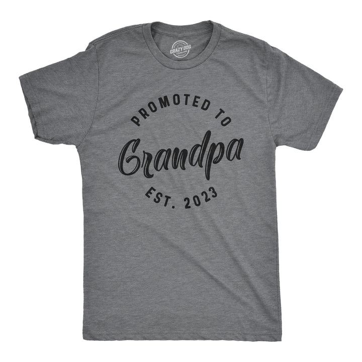 Funny Dark Heather Grey - 2023 Promoted To Grandpa 2023 Mens T Shirt Nerdy Father's Day Grandfather Tee