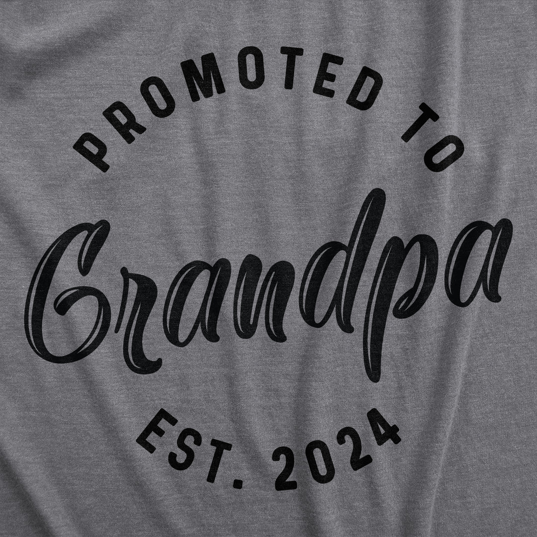 Mens Promoted To Grandpa 2024 T Shirt Funny New Baby Family Graphic Tee (Dark Heather Grey - 2024) - 3XL