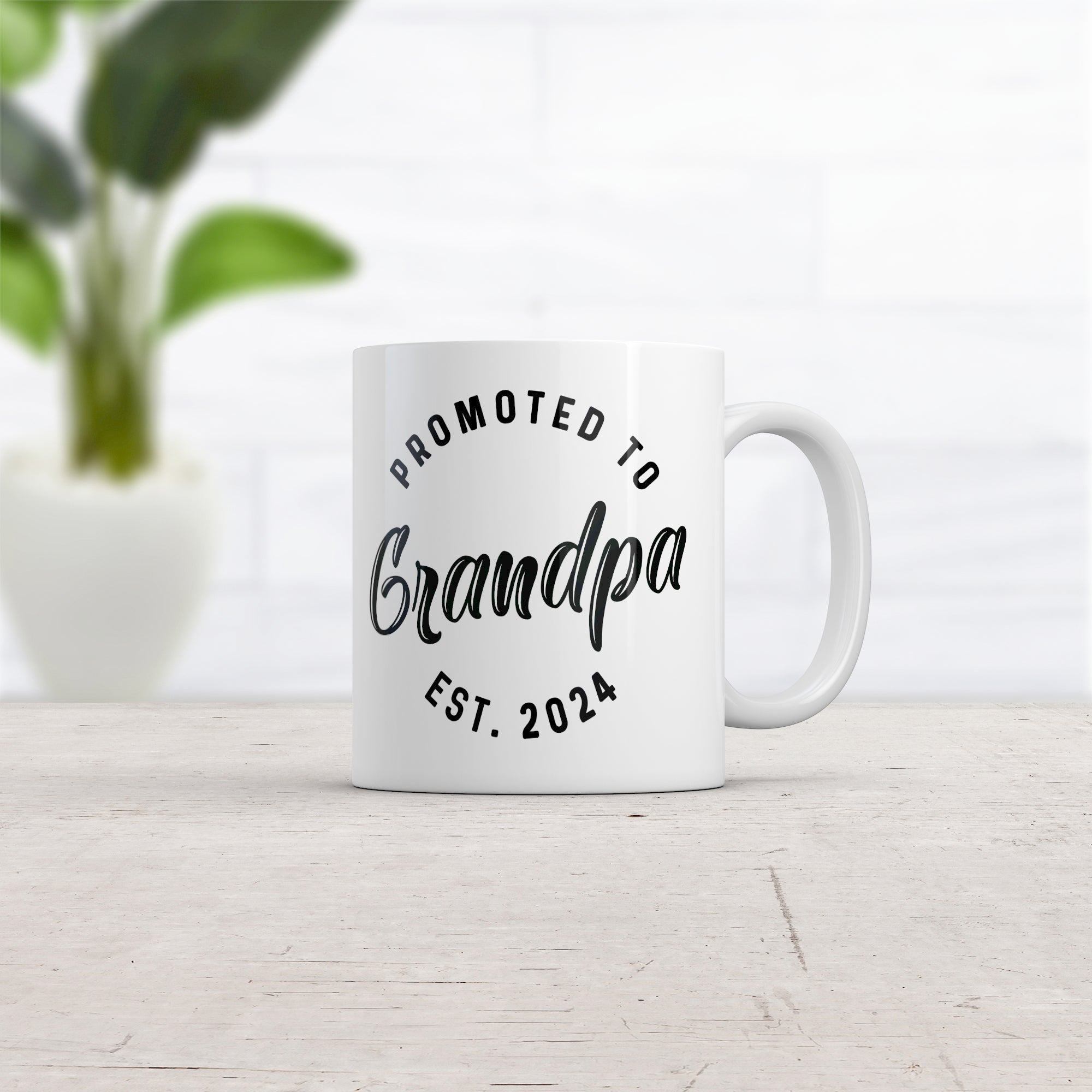 Funny White Promoted To Grandpa 2024 Coffee Mug Nerdy Father's Day Grandfather Tee