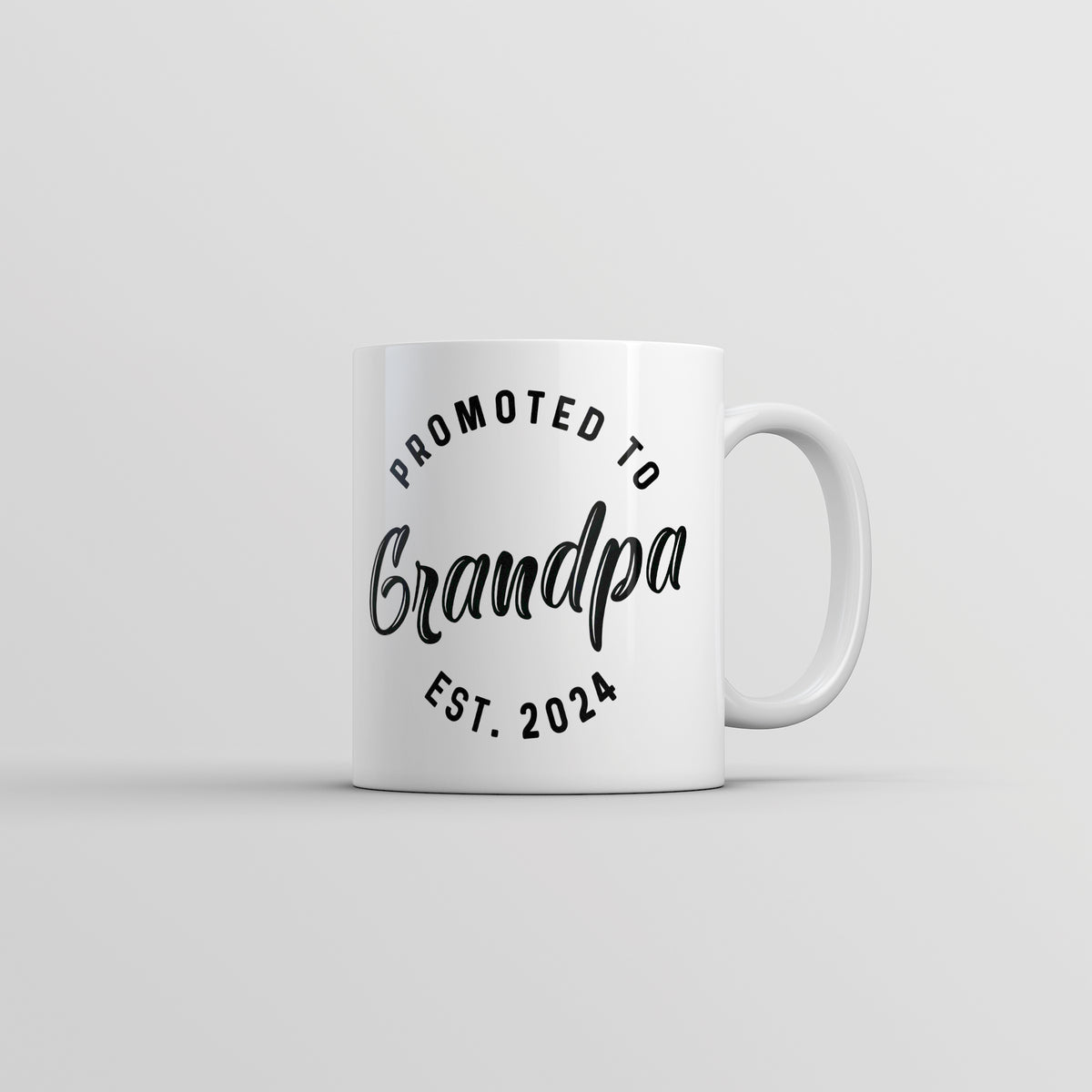 Funny White Promoted To Grandpa 2024 Coffee Mug Nerdy Father&#39;s Day Grandfather Tee