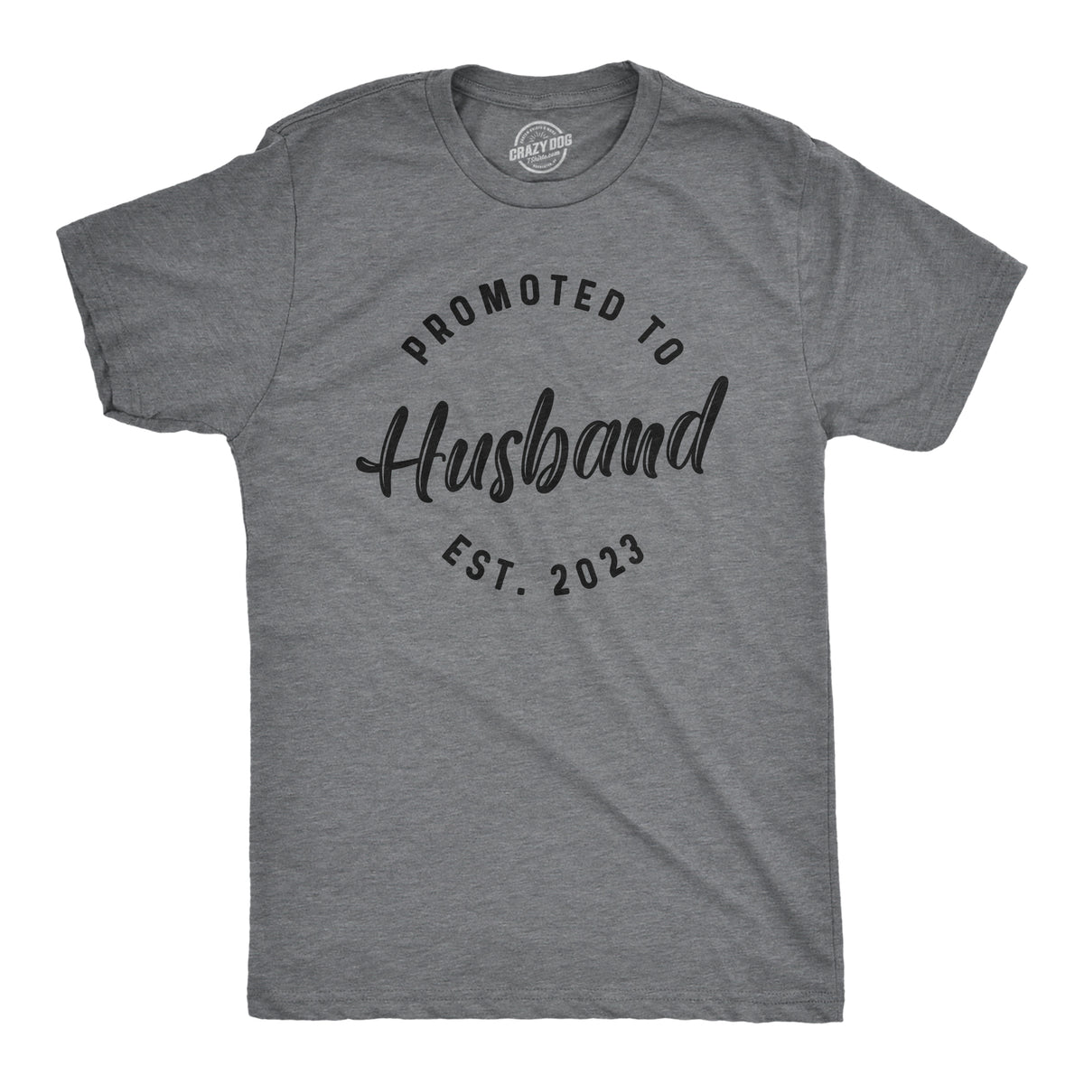 Funny Dark Heather Grey - 2023 Promoted To Husband 2023 Mens T Shirt Nerdy Wedding Tee