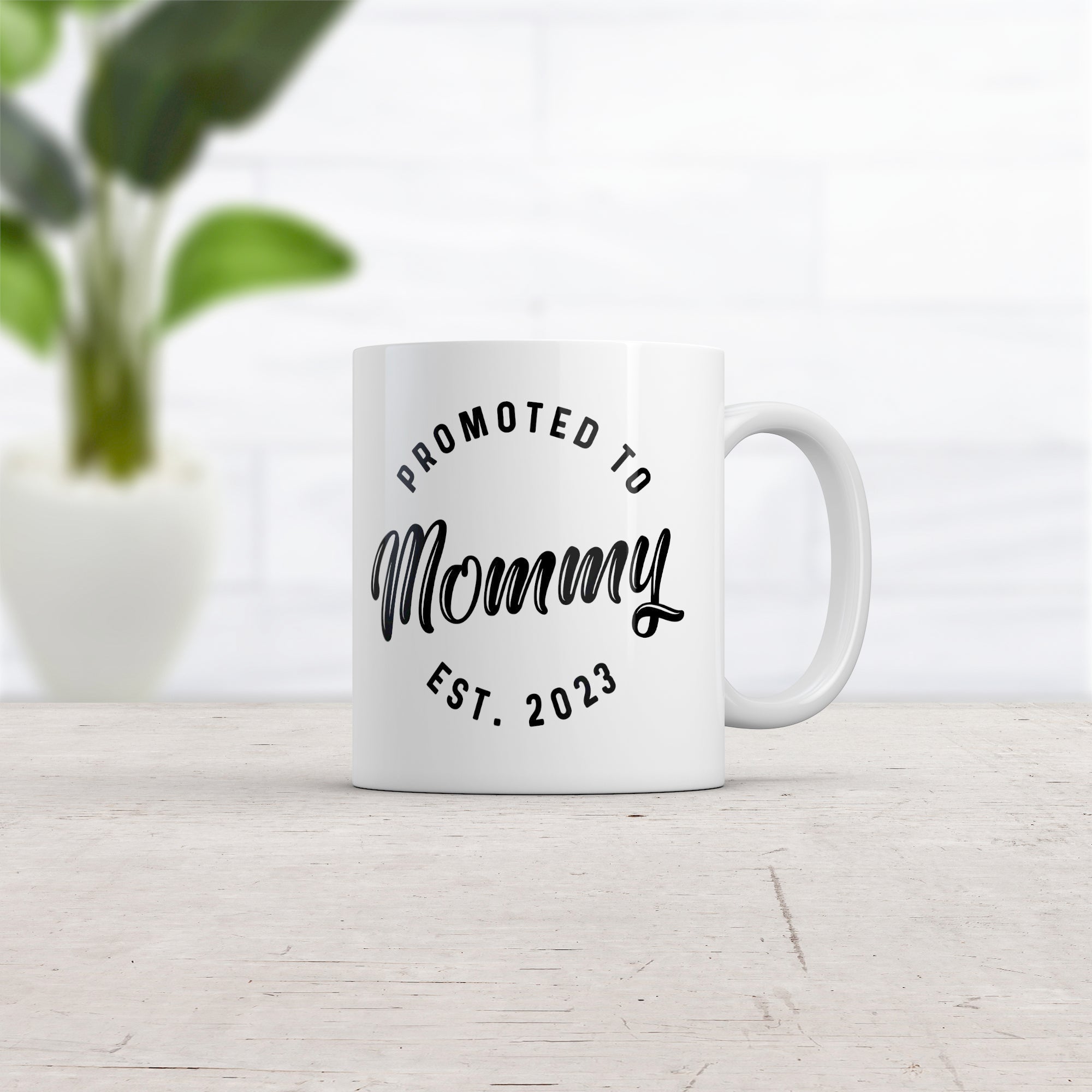 Funny White Promoted To Mommy 2023 Coffee Mug Nerdy Mother's Day Tee