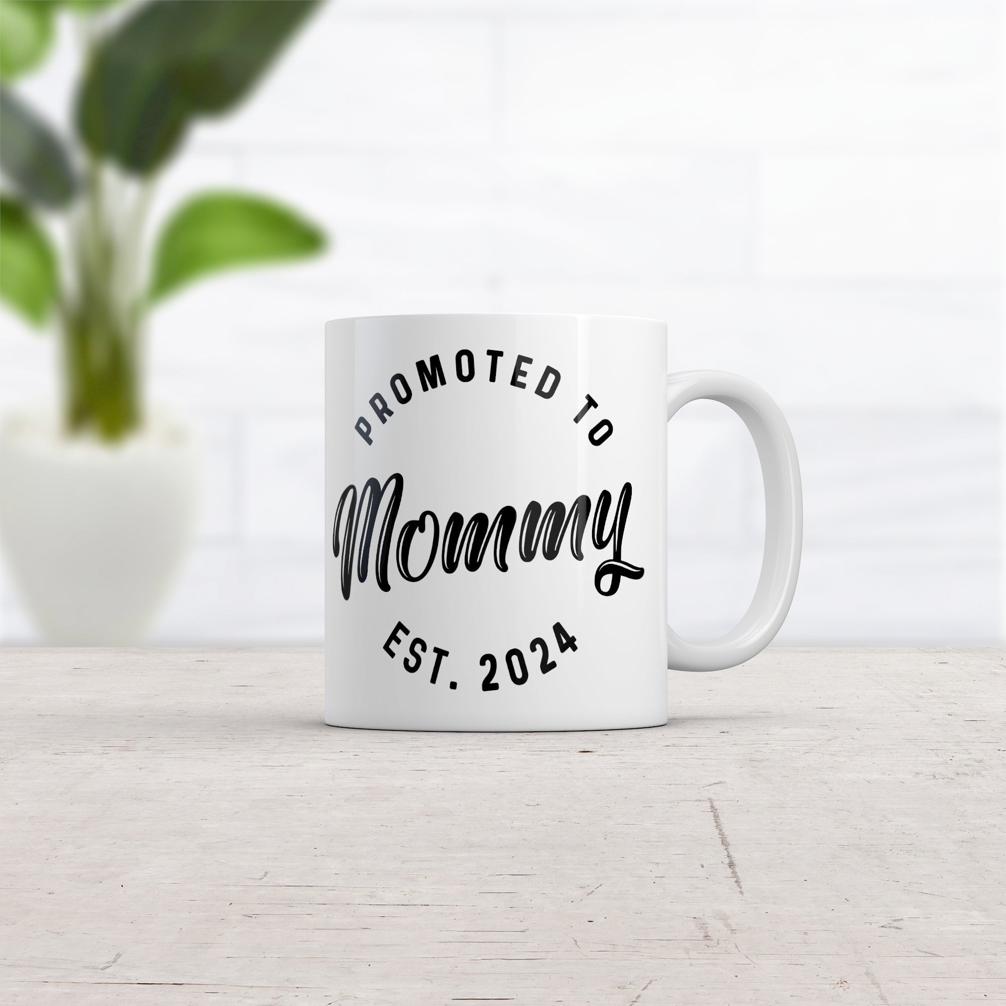Funny White Promoted To Mommy 2024 Coffee Mug Nerdy Mother's Day Tee