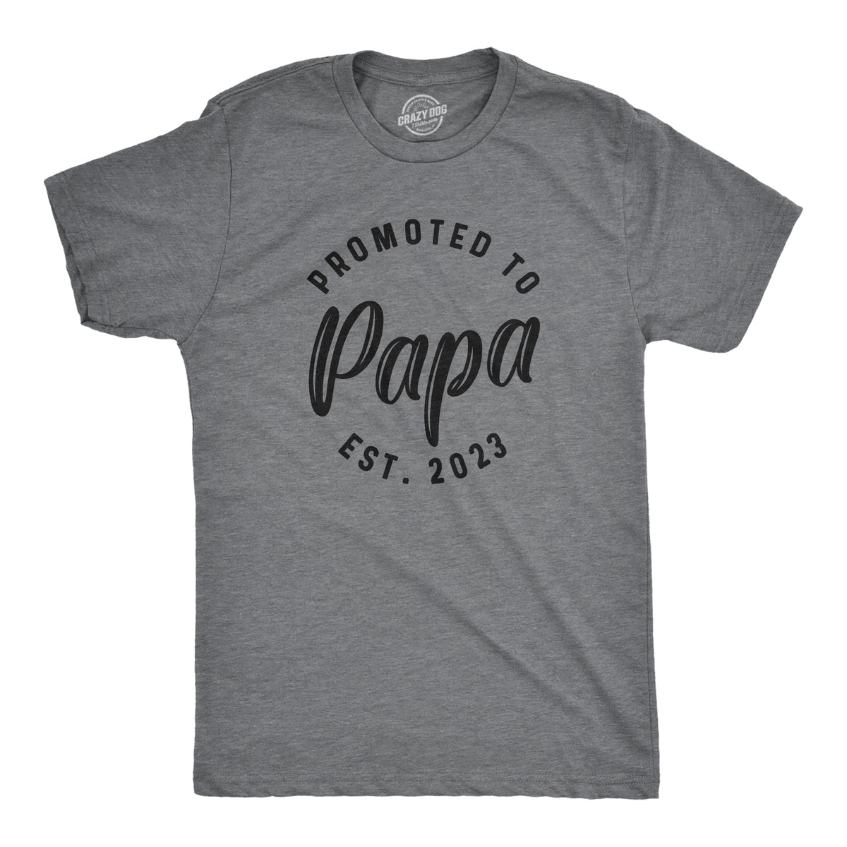 Funny Dark Heather Grey - 2023 Promoted To Papa 2023 Mens T Shirt Nerdy Father&#39;s Day Grandfather Tee