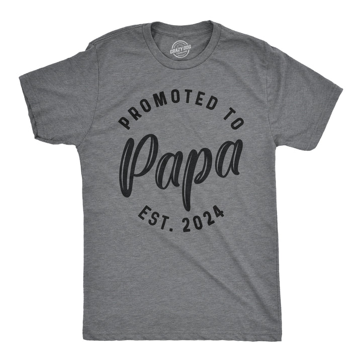 Funny Dark Heather Grey - 2024 Promoted To Papa 2024 Mens T Shirt Nerdy Father's Day Grandfather Tee