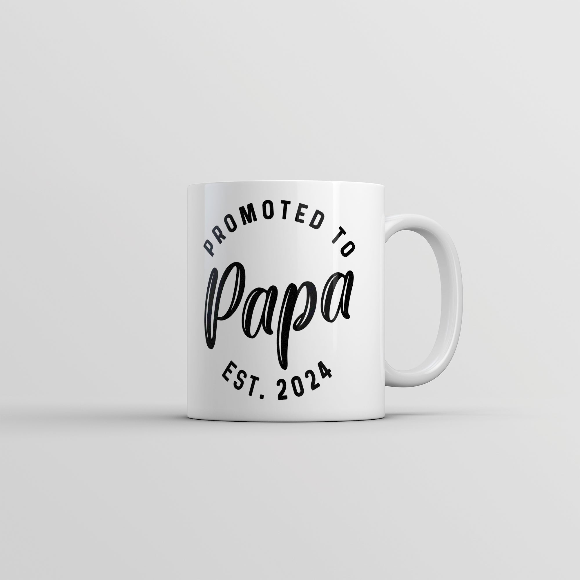 Funny White Promoted To Papa 2024 Coffee Mug Nerdy Grandfather Tee