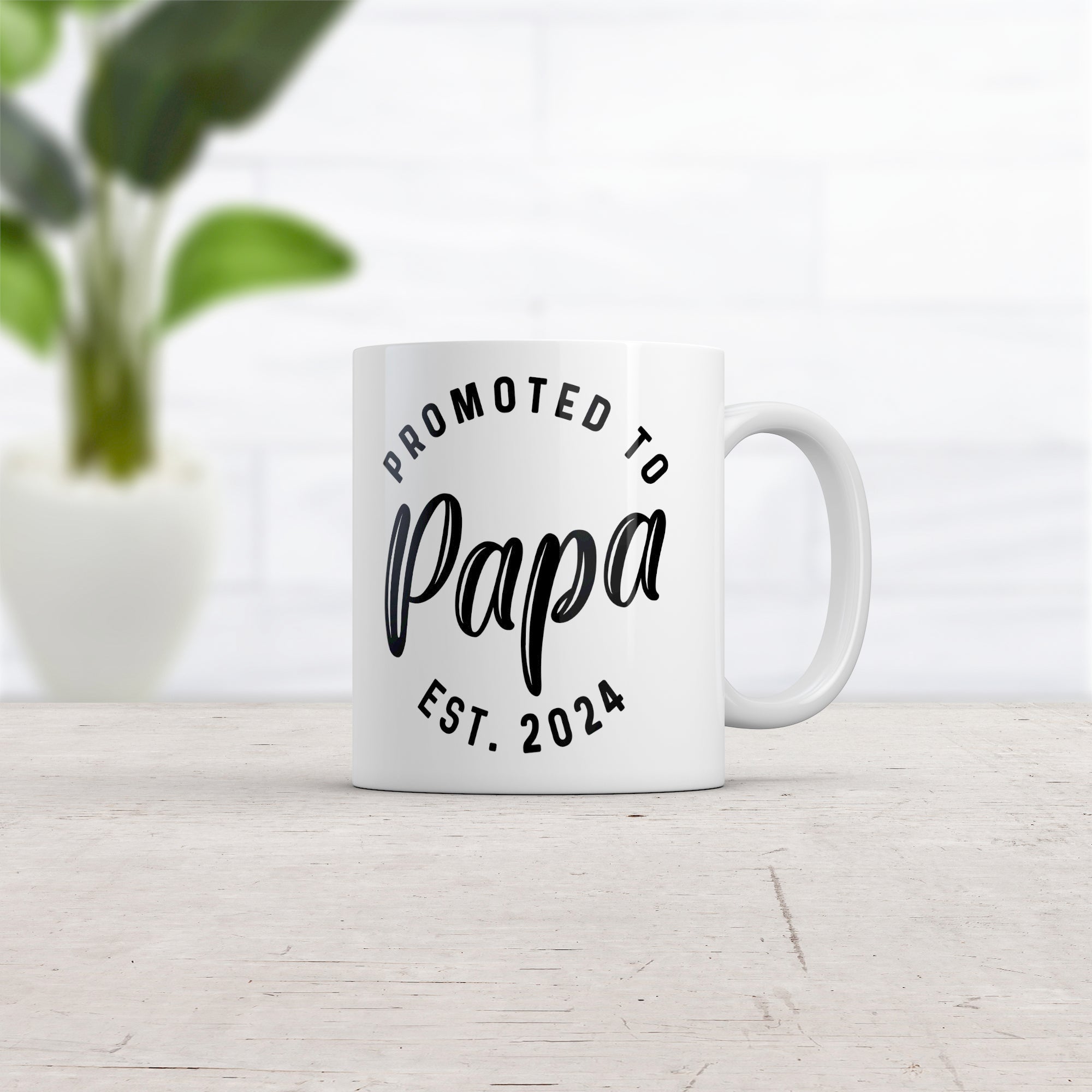 Funny White Promoted To Papa 2024 Coffee Mug Nerdy Grandfather Tee
