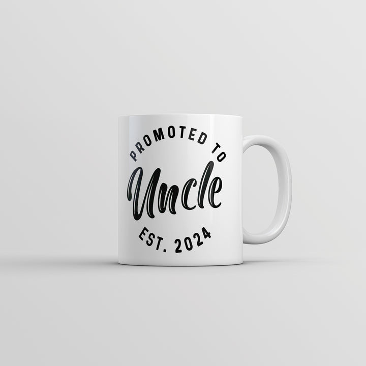 Funny White Promoted to Uncle 2024 Coffee Mug Nerdy Uncle Tee