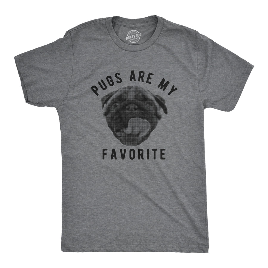 Funny Dark Heather Grey - PUGS Pugs Are My Favorite Mens T Shirt Nerdy Dog Tee