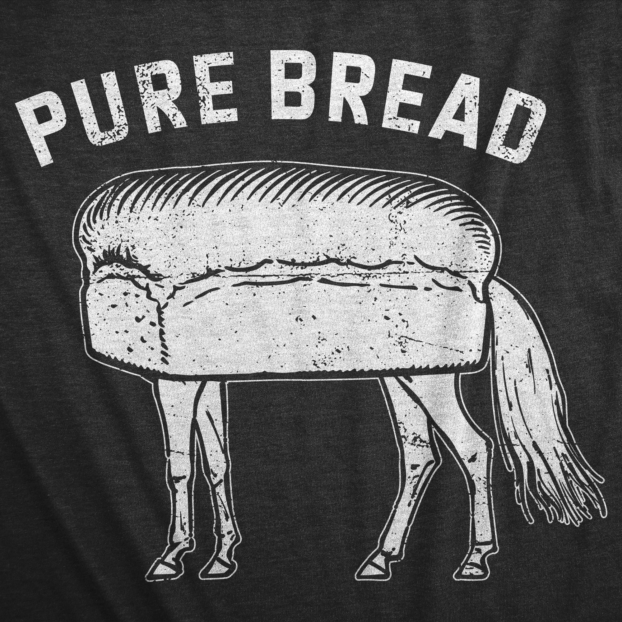 Funny Heather Black - Purebread Pure Bread Mens T Shirt Nerdy Food Animal Tee
