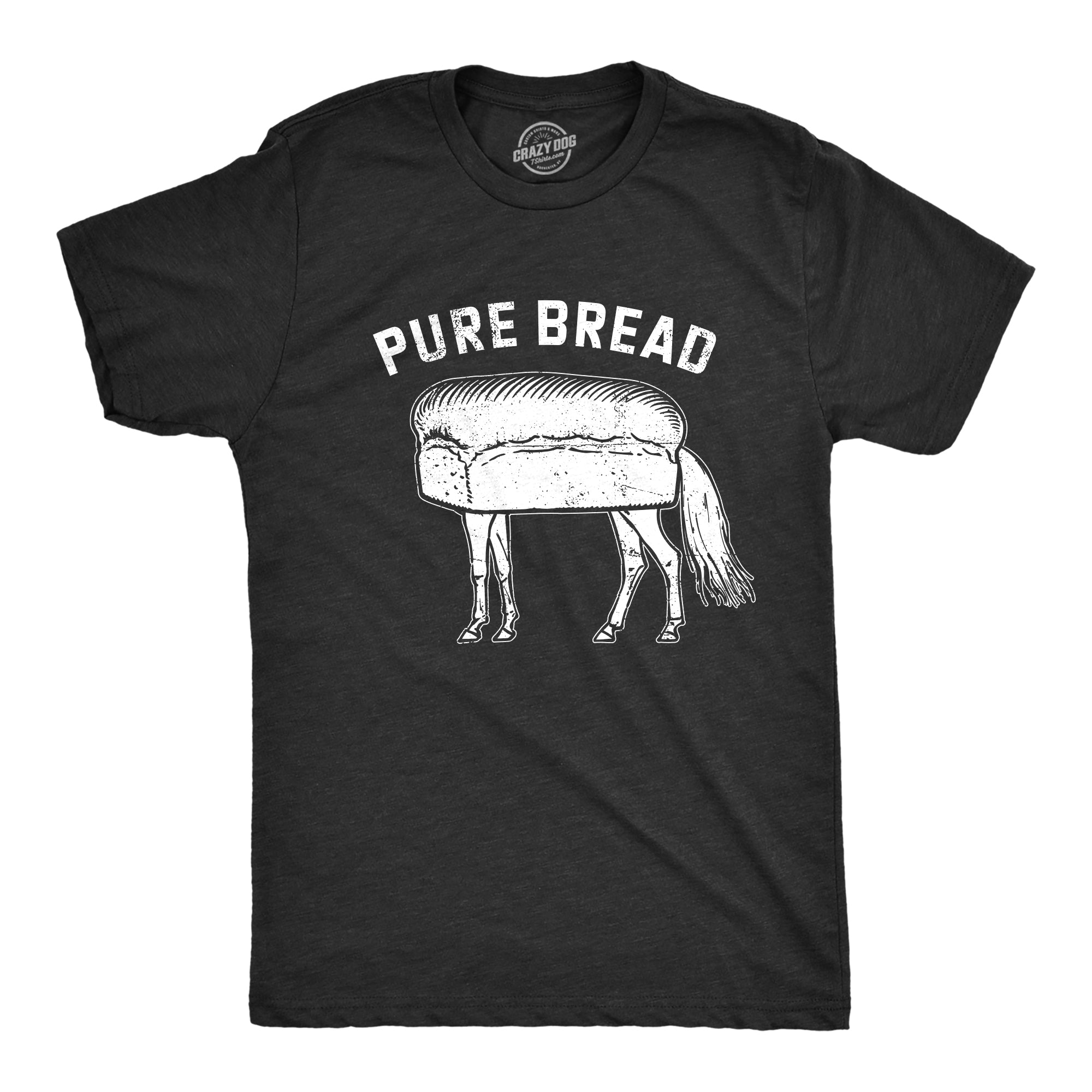 Funny Heather Black - Purebread Pure Bread Mens T Shirt Nerdy Food Animal Tee