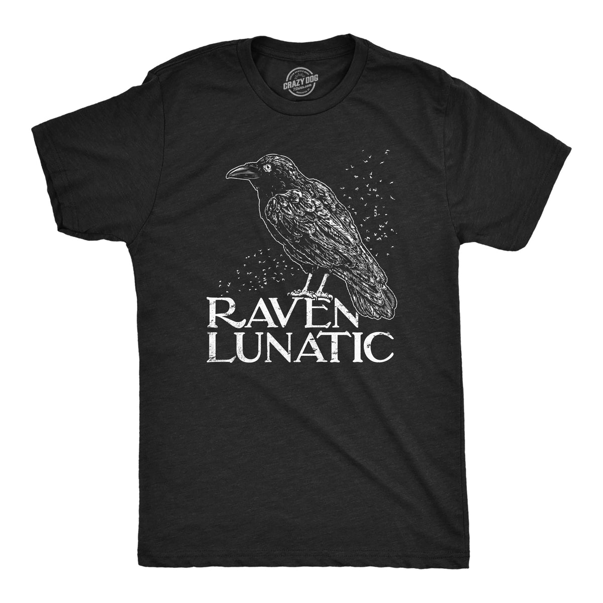 Funny Heather Black - RAVEN Raven Lunatic Mens T Shirt Nerdy animal Tee