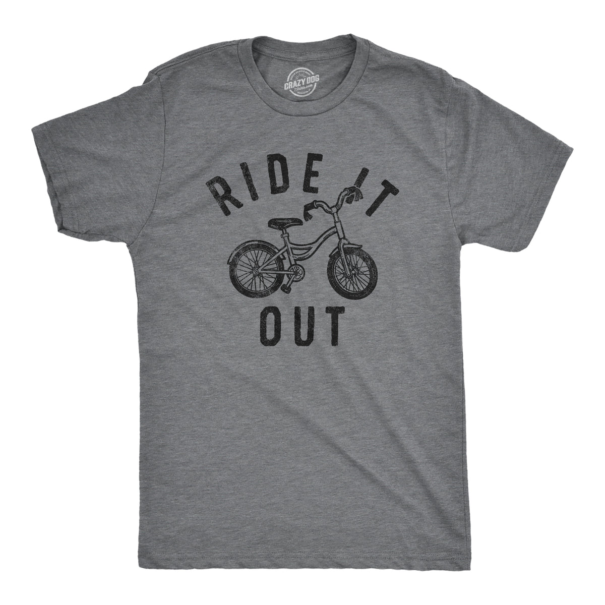 Funny Dark Heather Grey - RIDE Ride It Out Mens T Shirt Nerdy sarcastic Tee